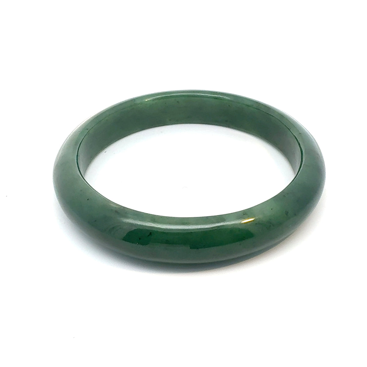Warm Olive Green Pakistani Nephrite Bangle, Natural Type A