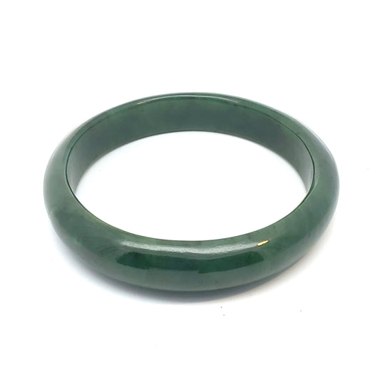 Collector's Deep Green Pakistani Nephrite Bangle, Type A