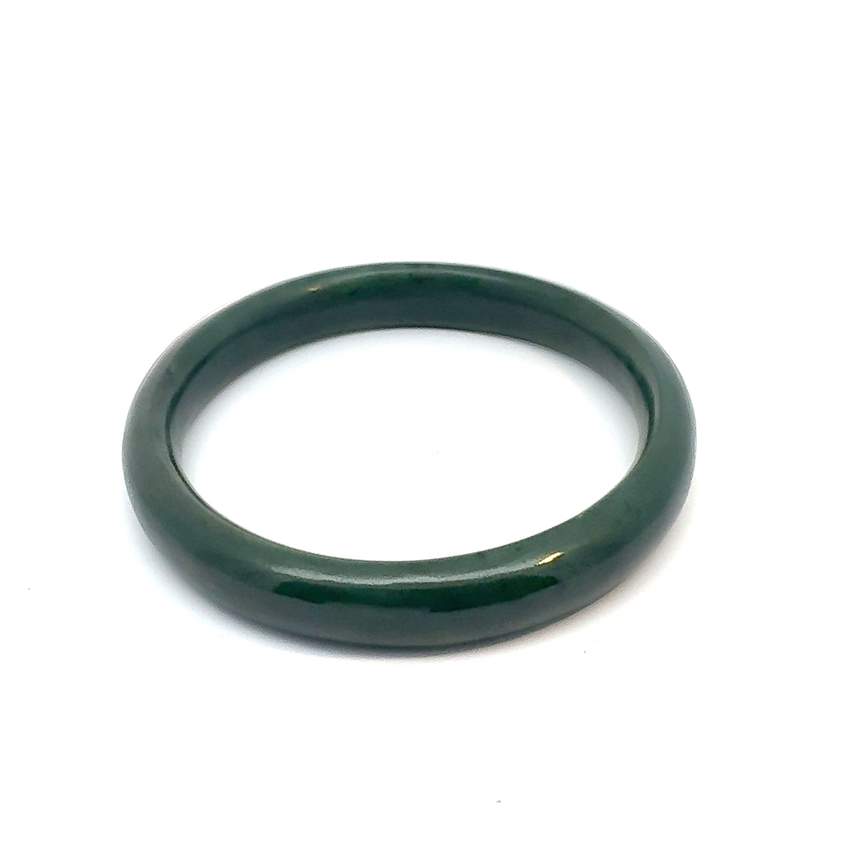 Classic Deep Green Pakistani Nephrite Bangle, Natural Type A