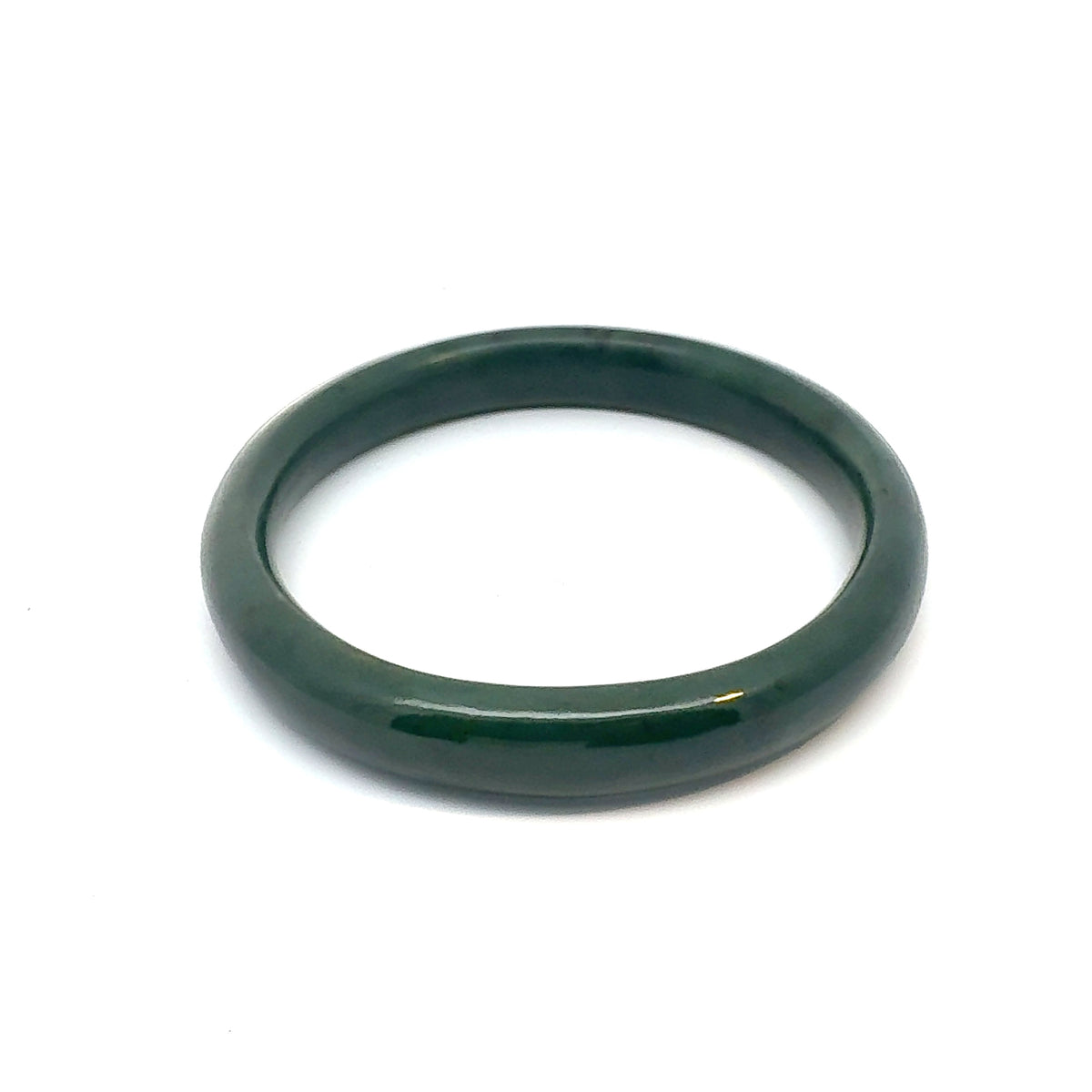 Classic Deep Green Pakistani Nephrite Bangle, Natural Type A