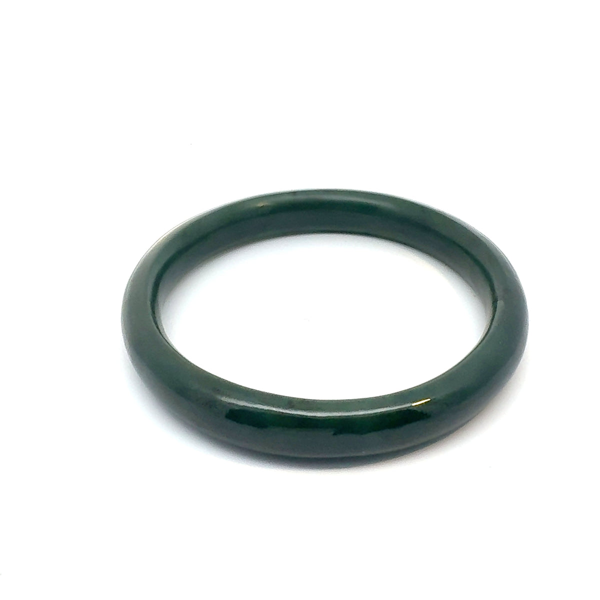 Classic Deep Green Pakistani Nephrite Bangle, Natural Type A