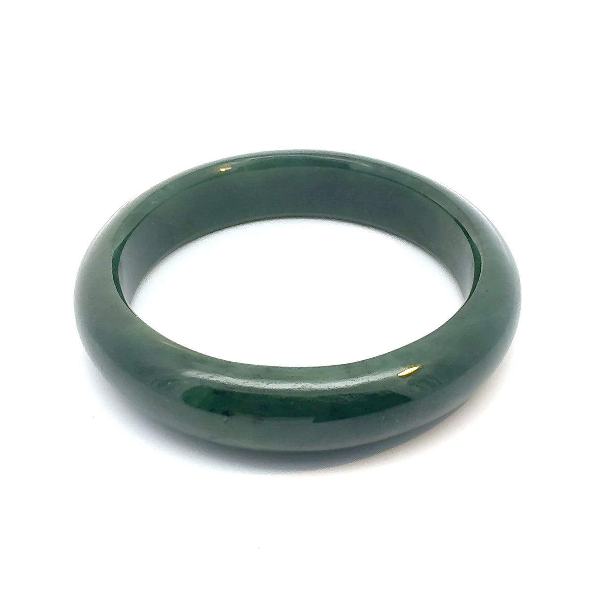 Dark Green Pakistani Nephrite Bangle, Natural Type A