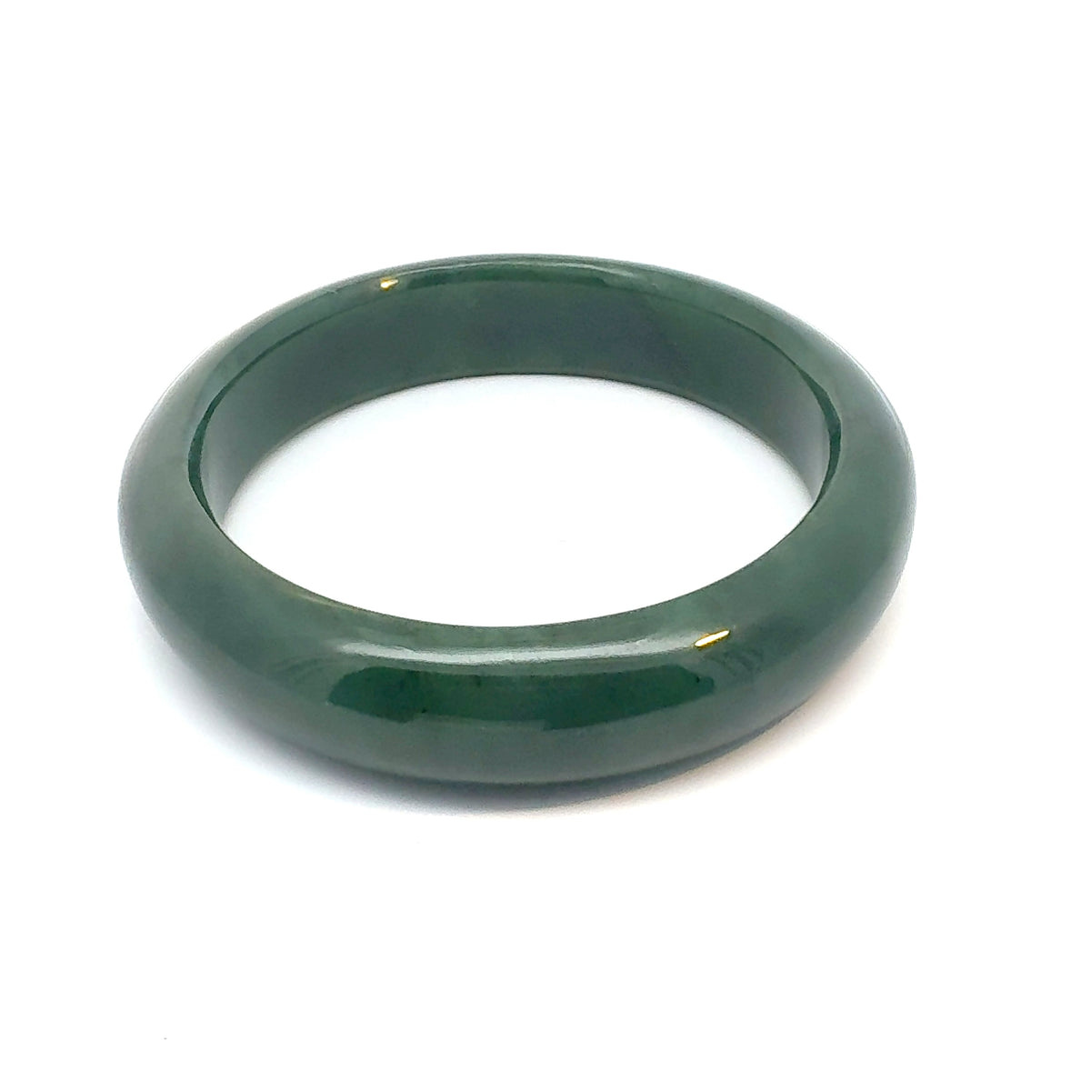 Dark Green Pakistani Nephrite Bangle, Natural Type A