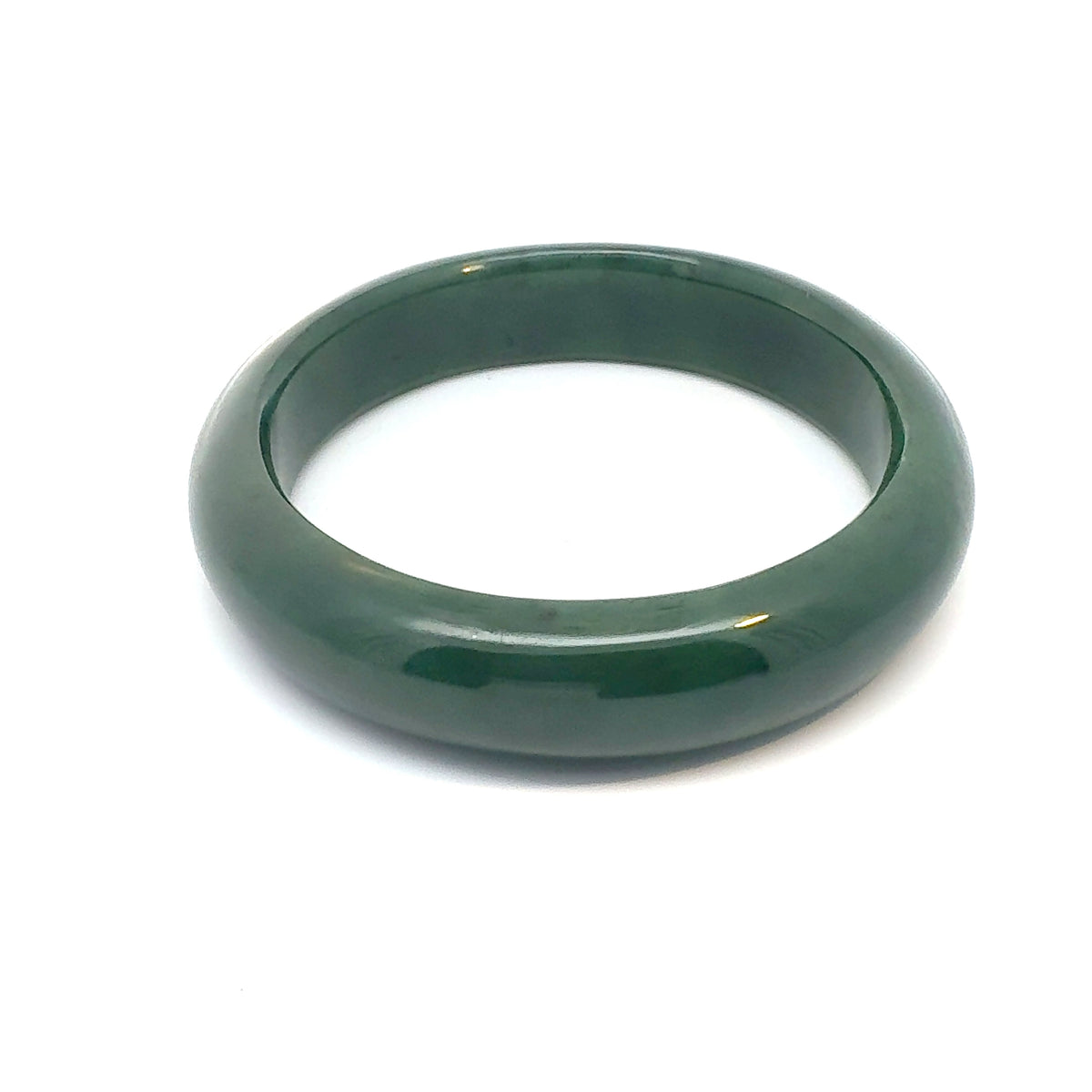 Dark Green Pakistani Nephrite Bangle, Natural Type A