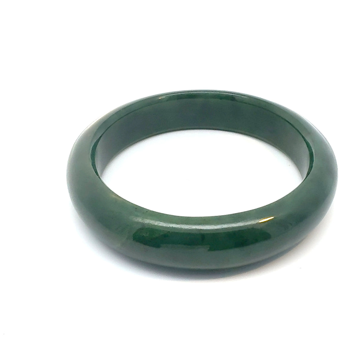 Dark Green Pakistani Nephrite Bangle, Natural Type A