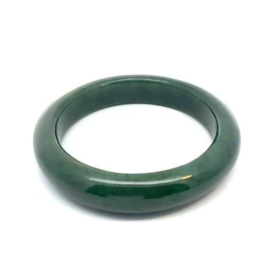 Rich Green Pakistani Nephrite Bangle, Natural Type A