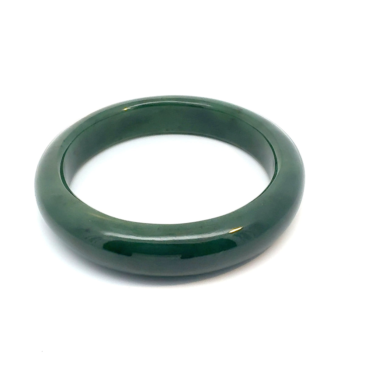 Rich Green Pakistani Nephrite Bangle, Natural Type A