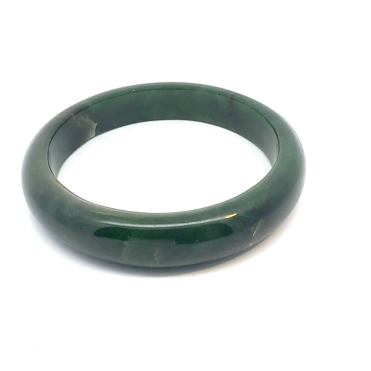 Deep Green Pakistani Nephrite Bangle, Cracked, Sold As-Is