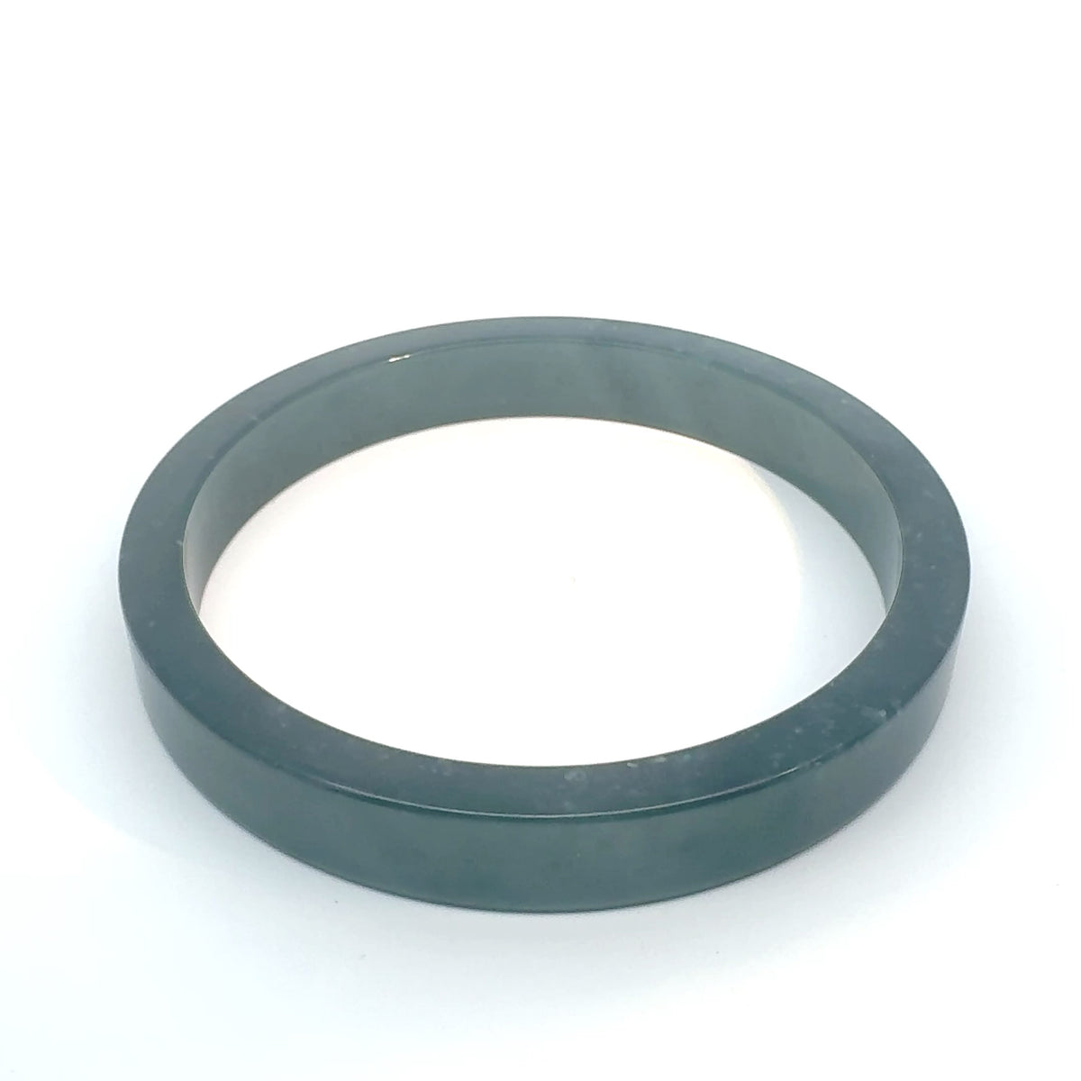 70.5 mm Princesa Blue Guatemalan Jadeite Square-Edge Bangle, One of a Kind
