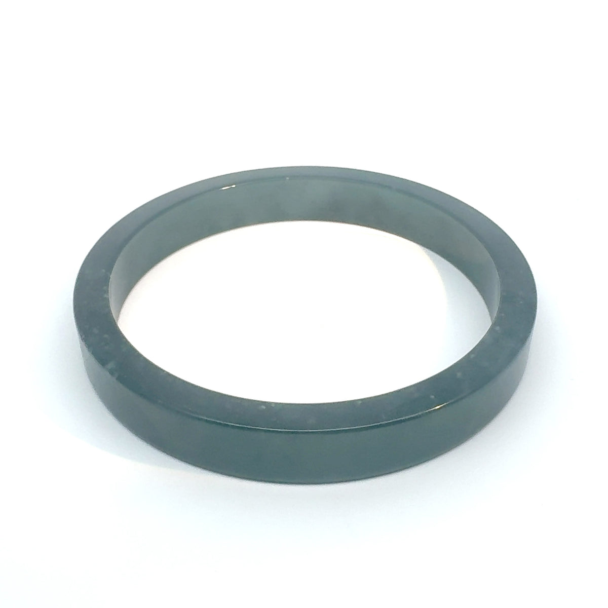 70.5 mm Princesa Blue Guatemalan Jadeite Square-Edge Bangle, One of a Kind