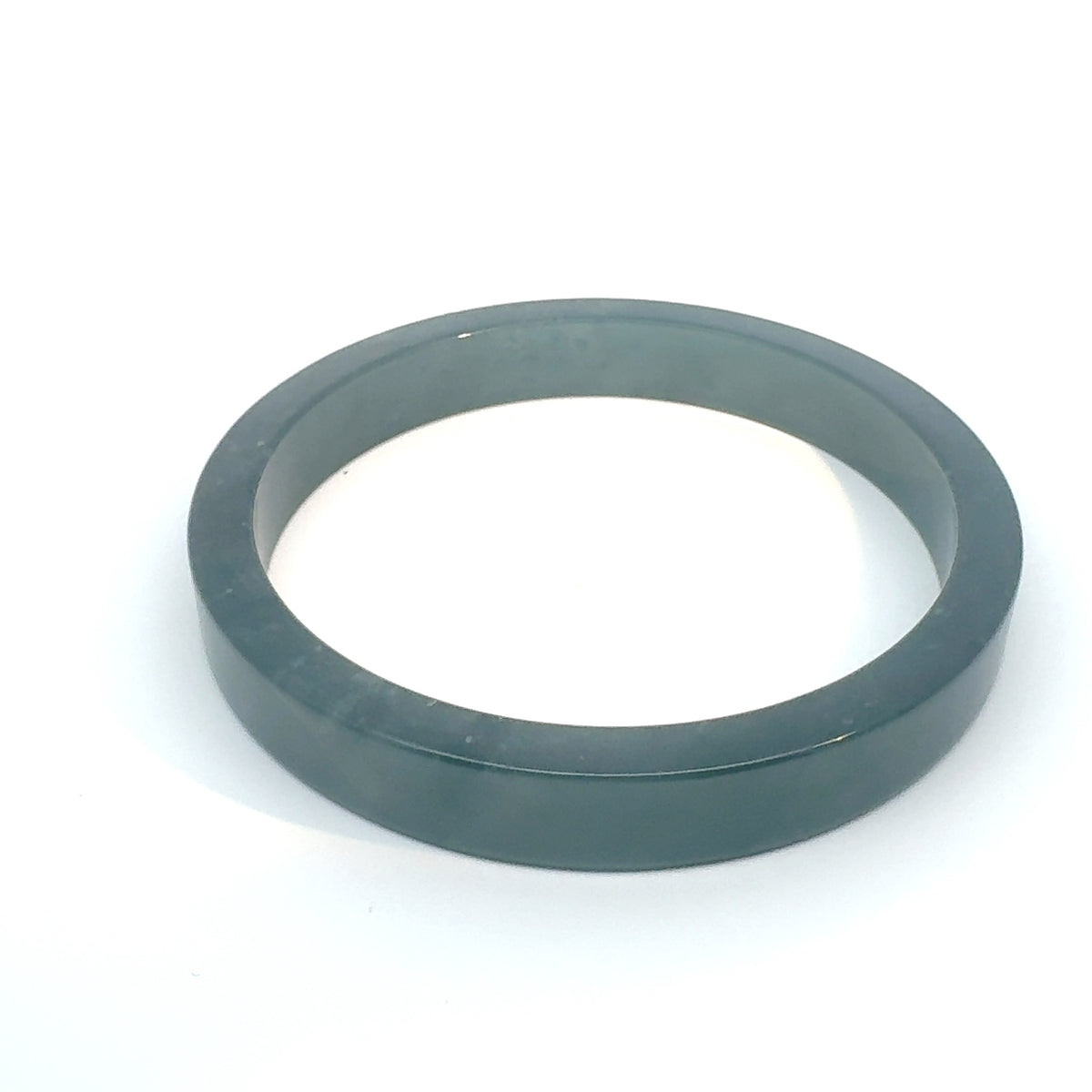 70.5 mm Princesa Blue Guatemalan Jadeite Square-Edge Bangle, One of a Kind
