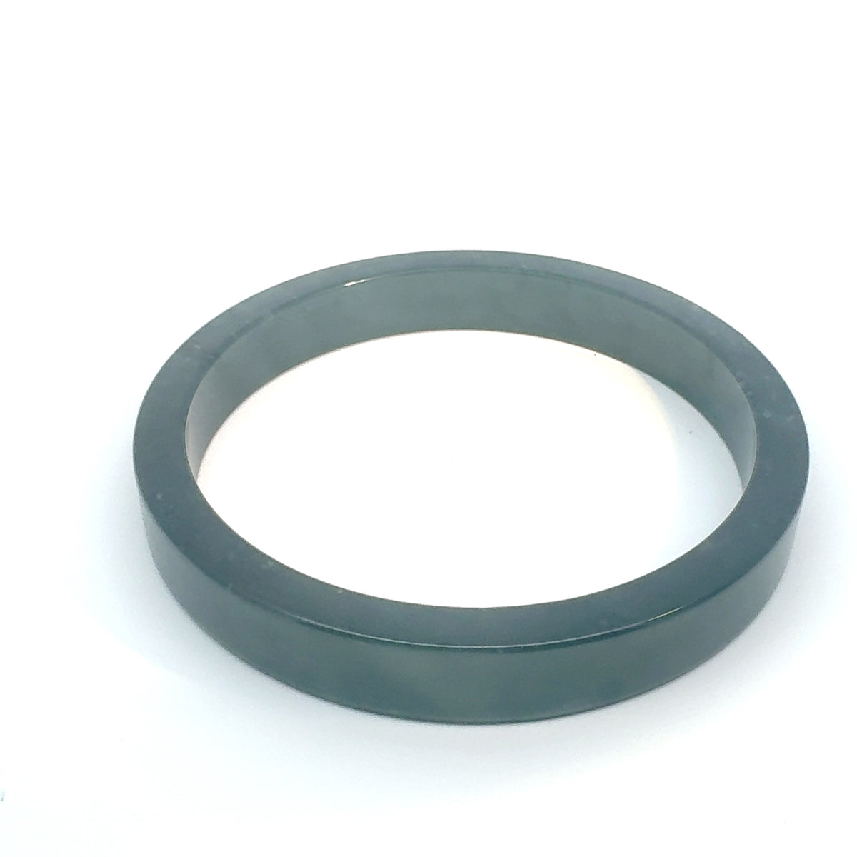 70.5 mm Princesa Blue Guatemalan Jadeite Square-Edge Bangle, One of a Kind