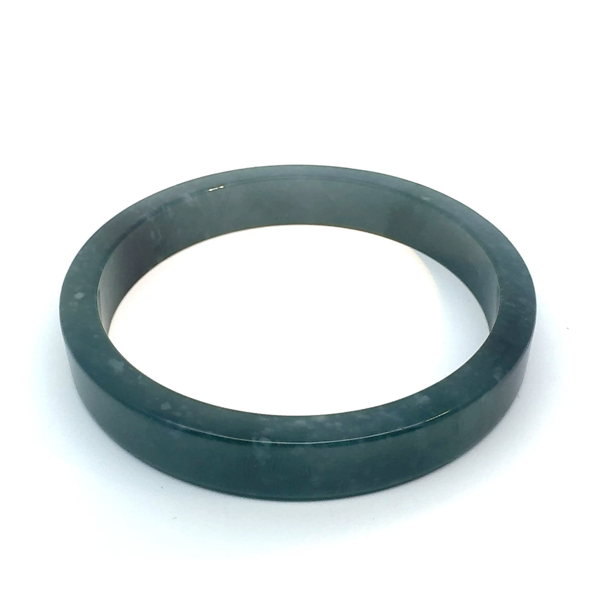 69.5 mm Princesa Blue Guatemalan Jadeite Square-Edge Bangle