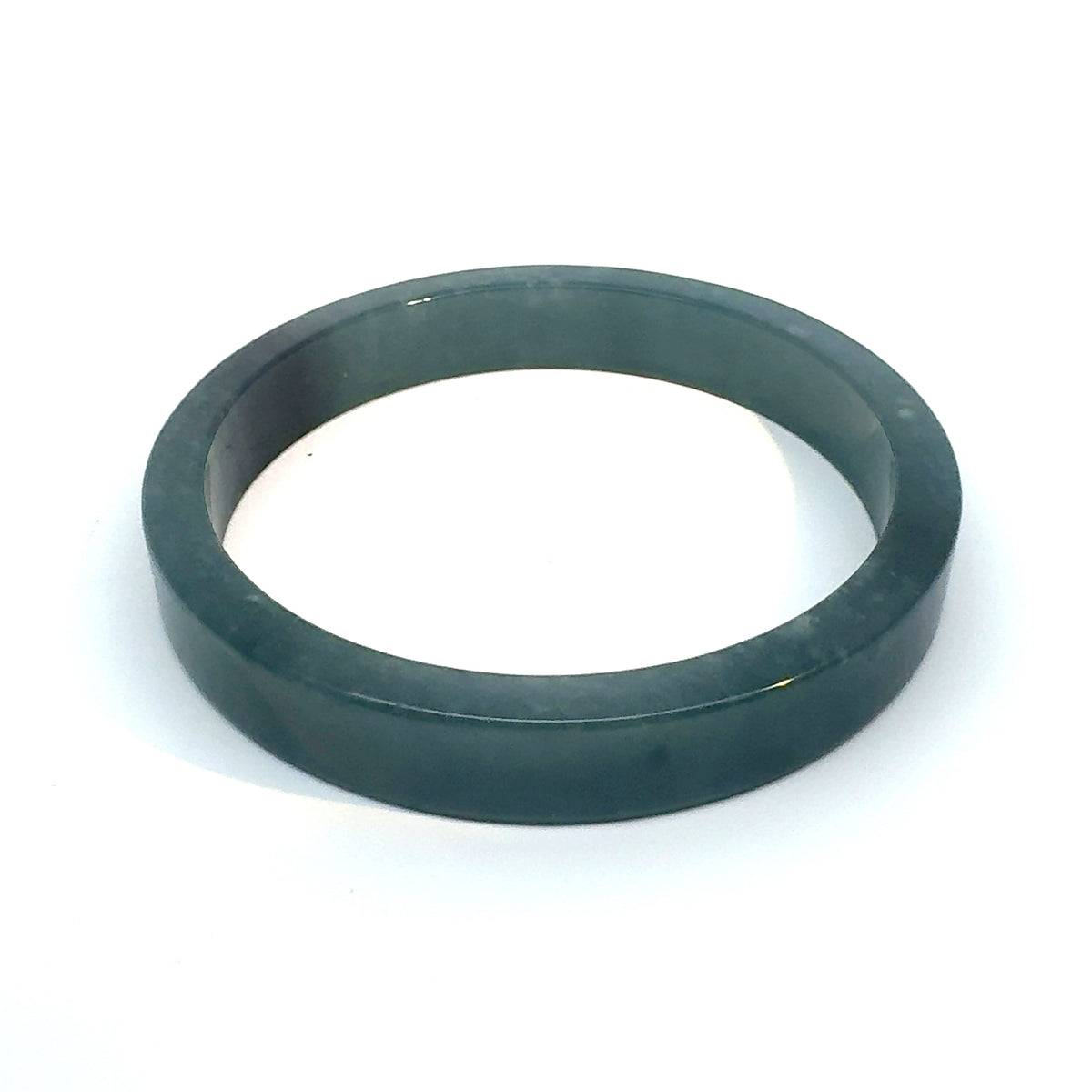 69.5 mm Princesa Blue Guatemalan Jadeite Square-Edge Bangle