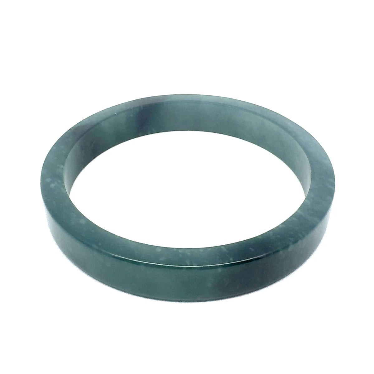 69.5 mm Princesa Blue Guatemalan Jadeite Square-Edge Bangle, Unique Pattern