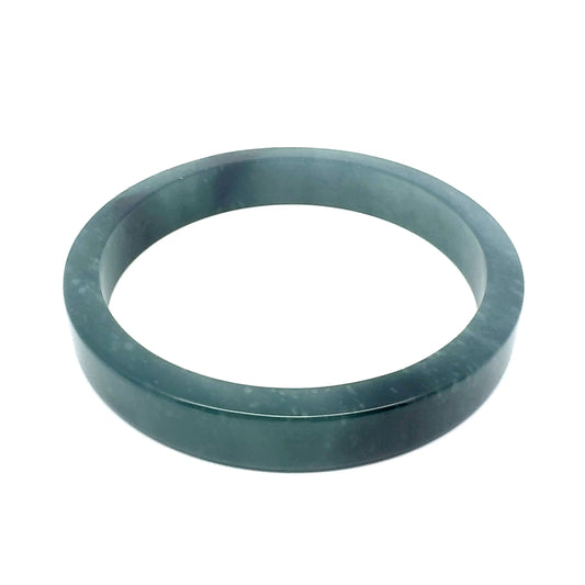 69.5 mm Princesa Blue Guatemalan Jadeite Square-Edge Bangle, Unique Pattern