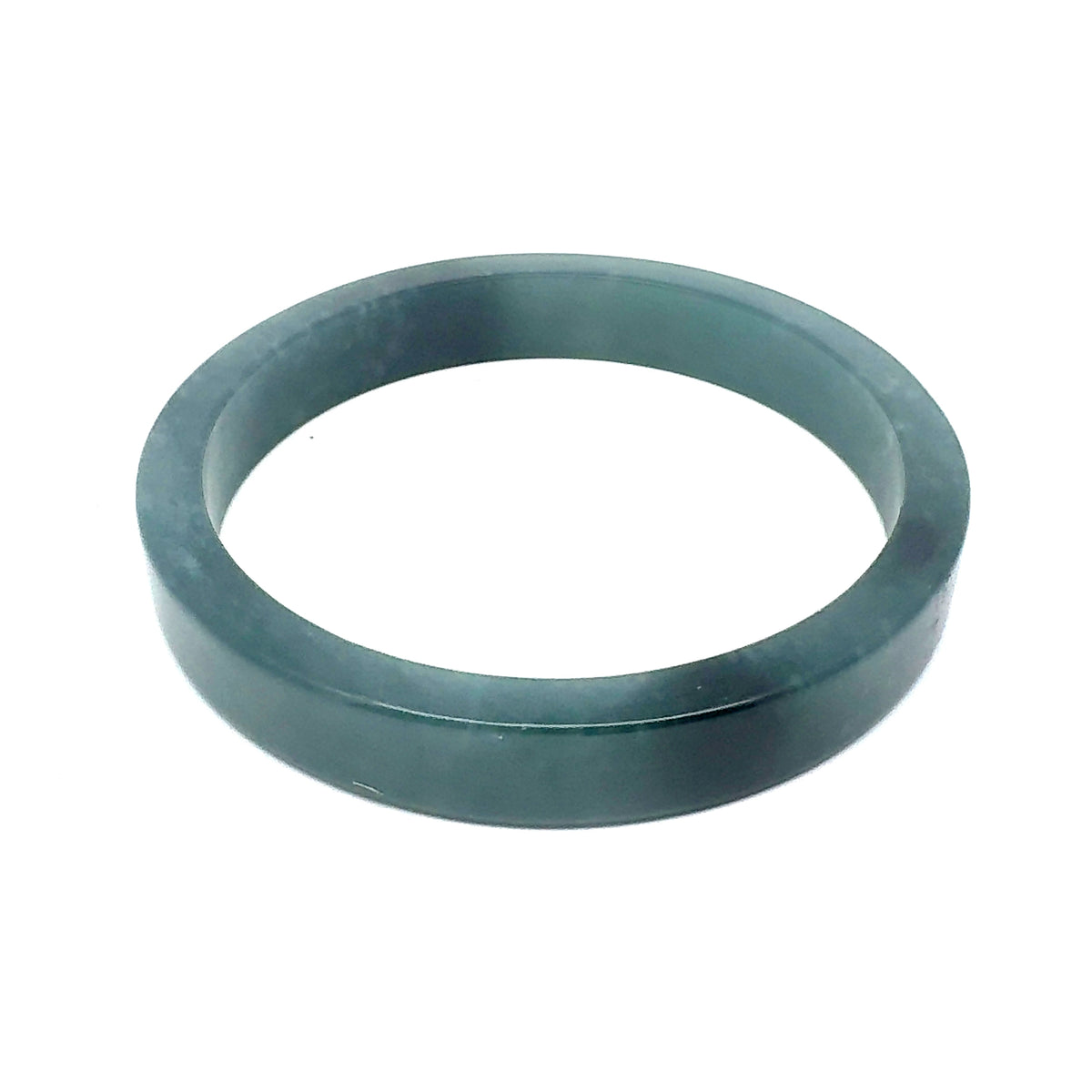 69.5 mm Princesa Blue Guatemalan Jadeite Square-Edge Bangle, Unique Pattern