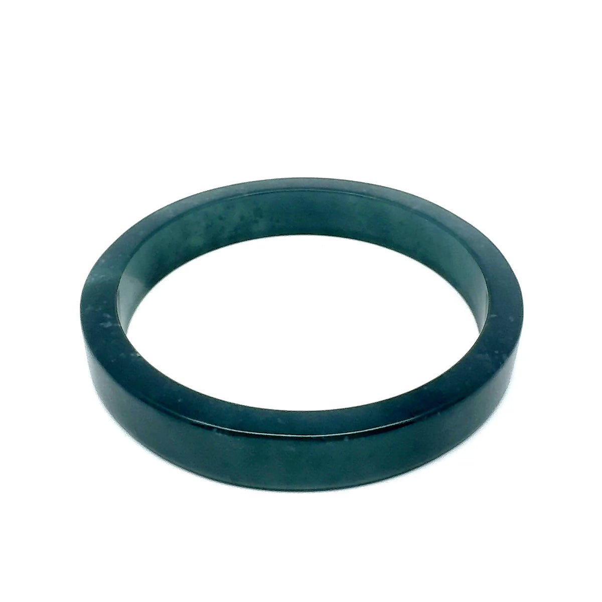 69.5 mm Princesa Blue Guatemalan Jadeite Square-Edge Bangle, Natural Mottling