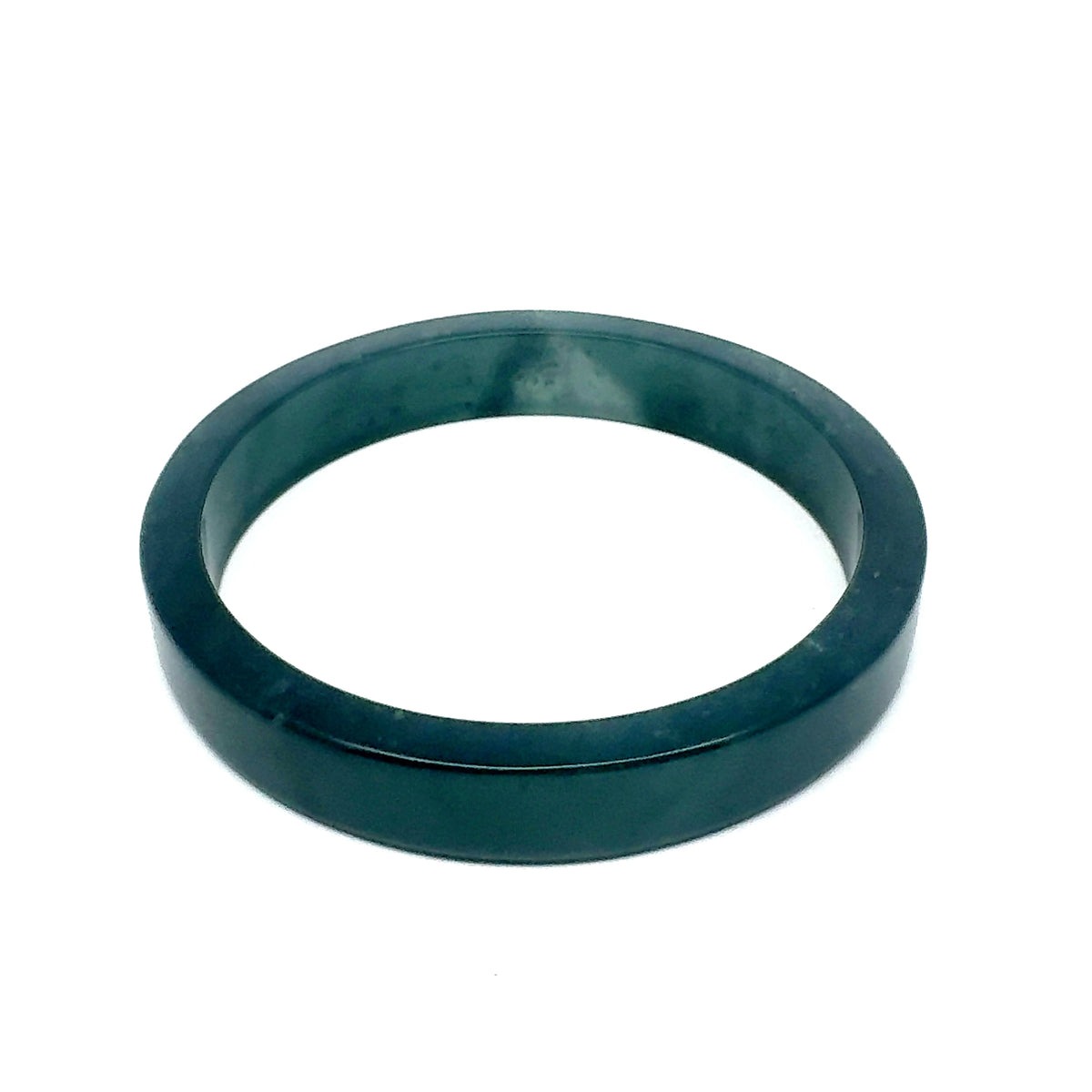 69.5 mm Princesa Blue Guatemalan Jadeite Square-Edge Bangle, Natural Mottling