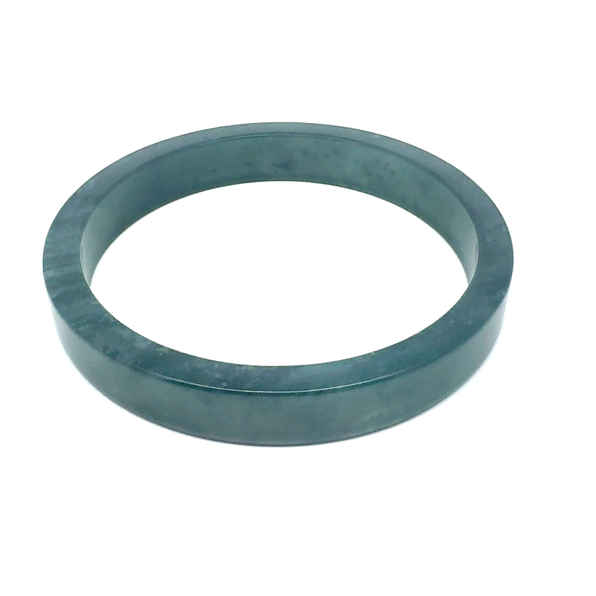 70.5 mm Princesa Blue Guatemalan Jadeite Square-Edge Bangle, Natural Pattern