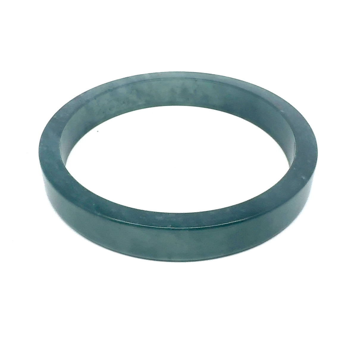70.5 mm Princesa Blue Guatemalan Jadeite Square-Edge Bangle, Natural Pattern