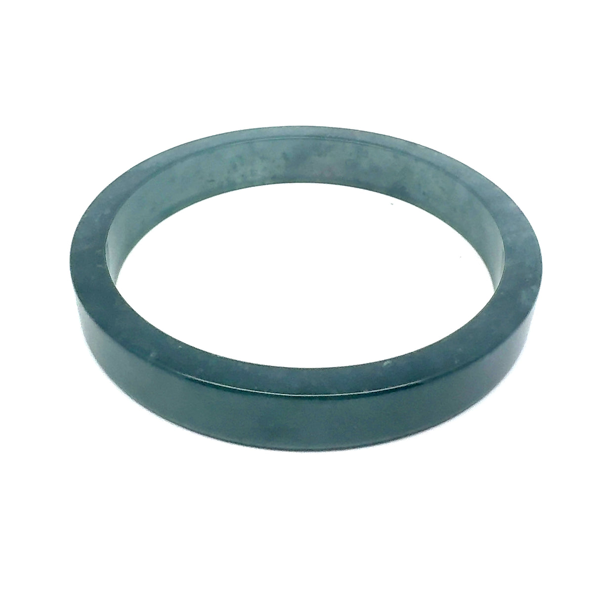 70.5 mm Princesa Blue Guatemalan Jadeite Square-Edge Bangle, Natural Pattern