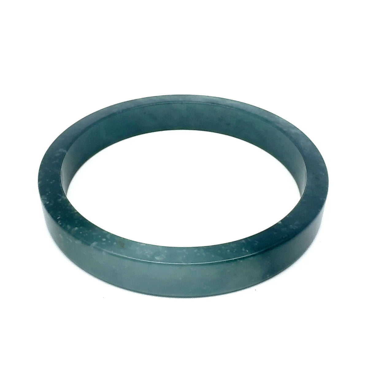 70.5 mm Princesa Blue Guatemalan Jadeite Square-Edge Bangle, Flat-Edge Profile