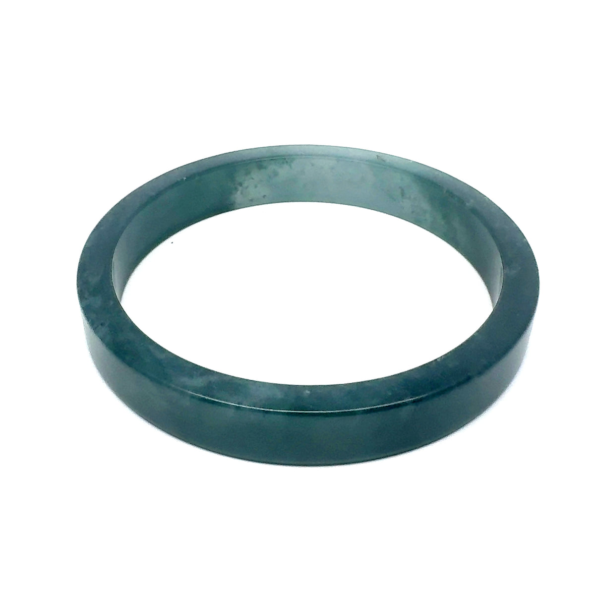 70.5 mm Princesa Blue Guatemalan Jadeite Square-Edge Bangle, Flat-Edge Profile