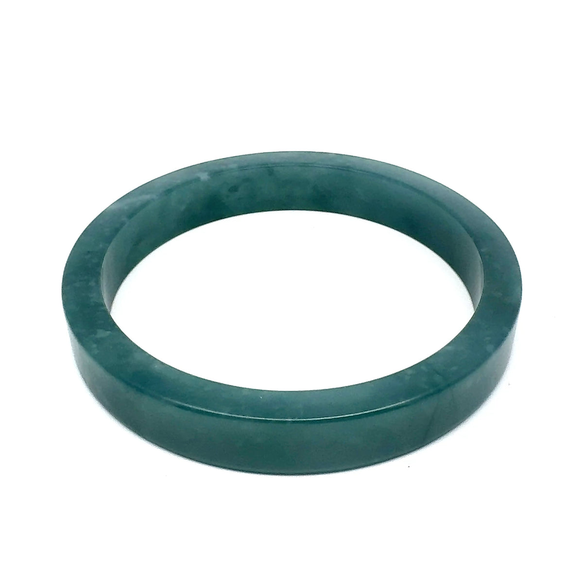 69.5 mm Princesa Blue Guatemalan Jadeite Square-Edge Bangle, Polished