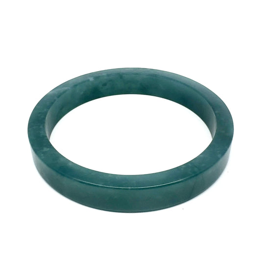69.5 mm Princesa Blue Guatemalan Jadeite Square-Edge Bangle, Polished
