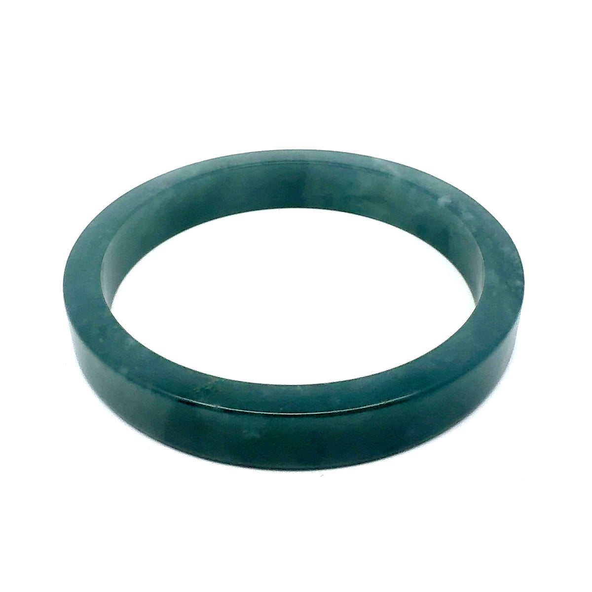 69.5 mm Princesa Blue Guatemalan Jadeite Square-Edge Bangle, Polished