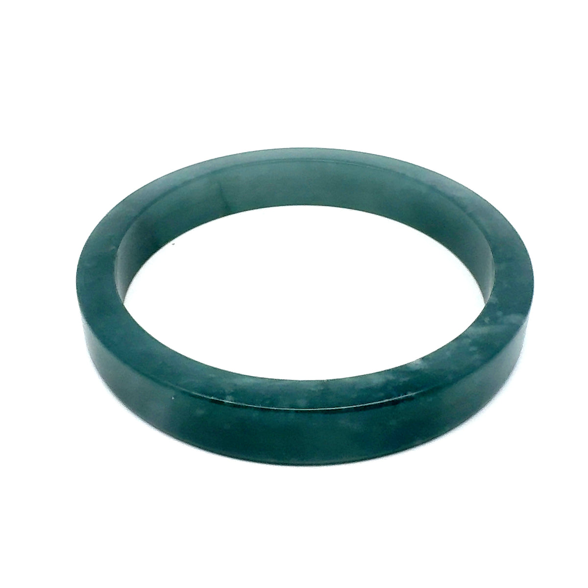 69.5 mm Princesa Blue Guatemalan Jadeite Square-Edge Bangle, Polished