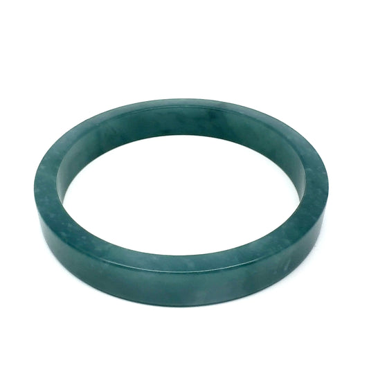 70.5 mm Princesa Blue Guatemalan Jadeite Square-Edge Bangle, Subtle Mottling