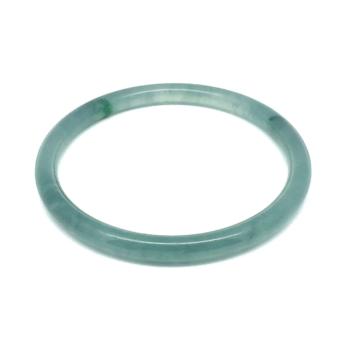 57.5 mm Princesa Blue Guatemalan Jadeite Thin Full-Round Hololith Bangle