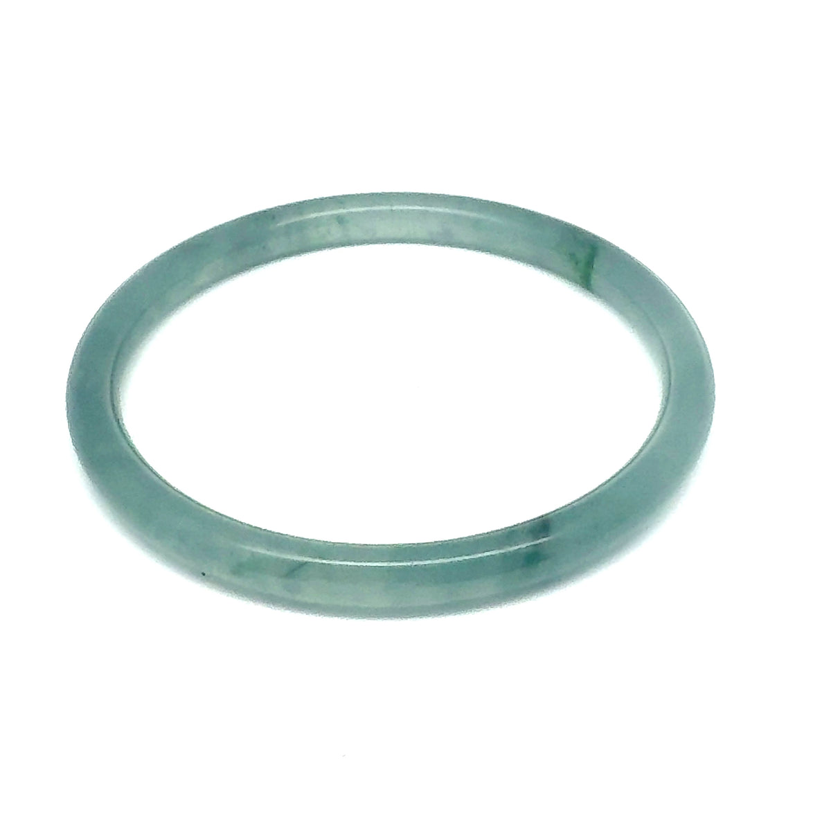 57.5 mm Princesa Blue Guatemalan Jadeite Thin Full-Round Hololith Bangle
