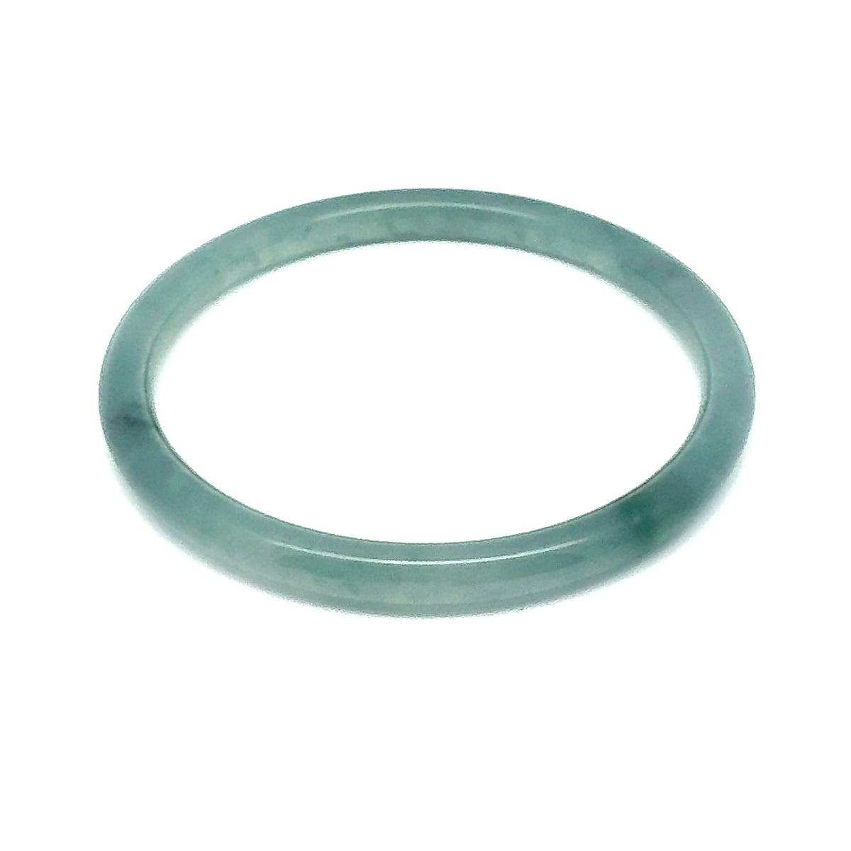 57.5 mm Princesa Blue Guatemalan Jadeite Thin Full-Round Hololith Bangle