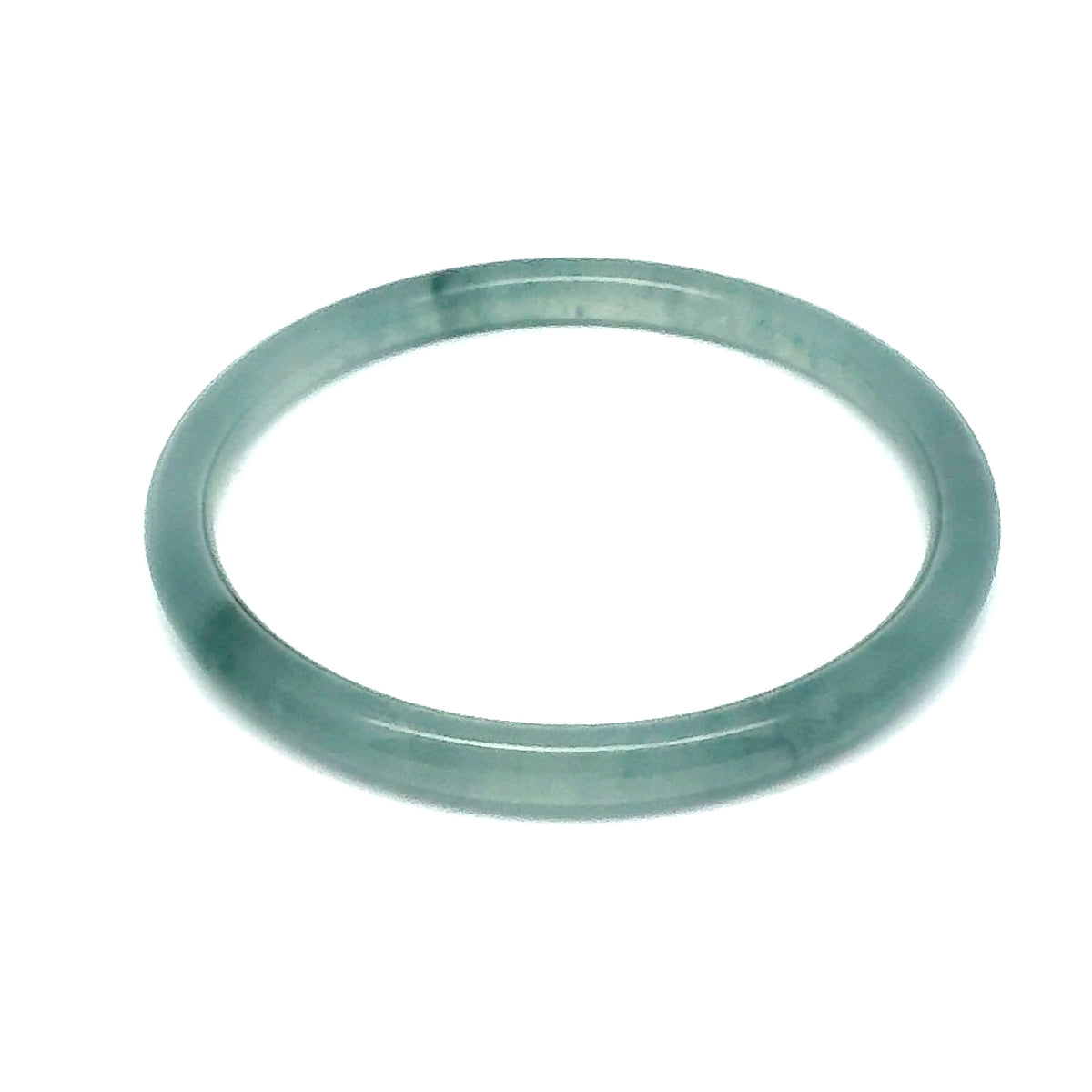 57.5 mm Princesa Blue Guatemalan Jadeite Thin Full-Round Hololith Bangle