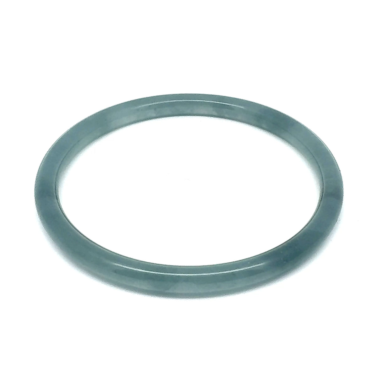 60.5 mm Princesa Blue Guatemalan Jadeite Thin Full-Round Hololith Bangle