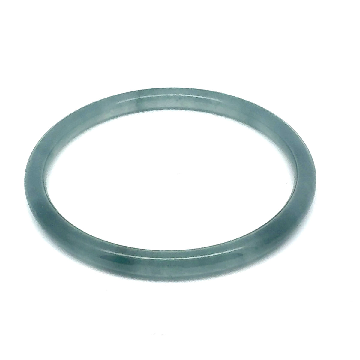 60.5 mm Princesa Blue Guatemalan Jadeite Thin Full-Round Hololith Bangle