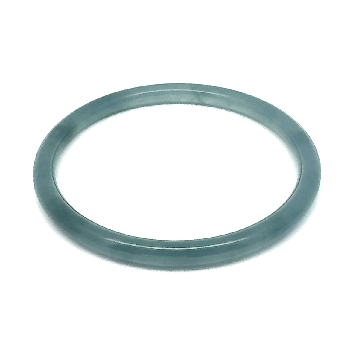 60.5 mm Princesa Blue Guatemalan Jadeite Thin Full-Round Hololith Bangle