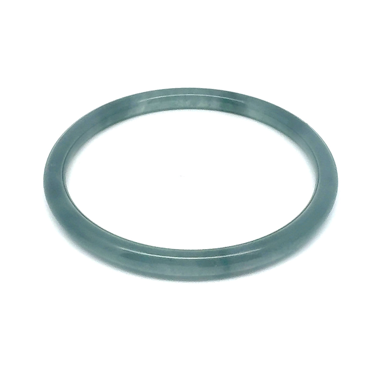 60.5 mm Princesa Blue Guatemalan Jadeite Thin Full-Round Hololith Bangle