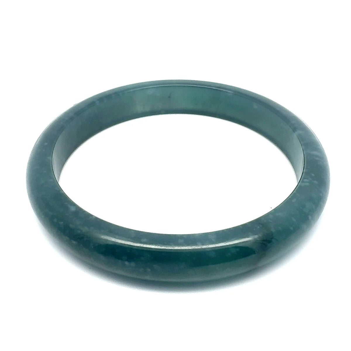 73 mm Princesa Blue Guatemalan Jadeite Half-Round Bangle