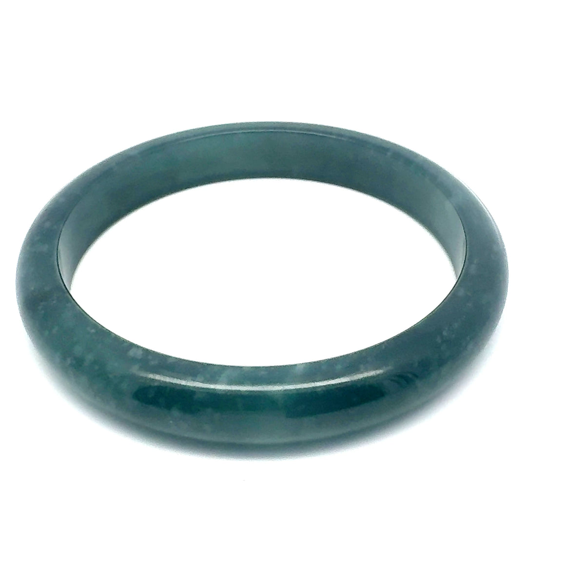 73 mm Princesa Blue Guatemalan Jadeite Half-Round Bangle