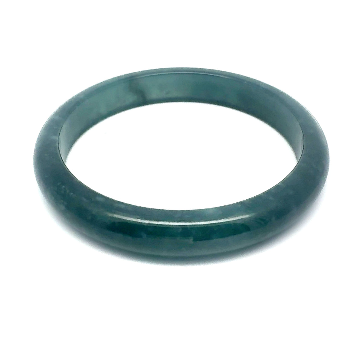 73 mm Princesa Blue Guatemalan Jadeite Half-Round Bangle
