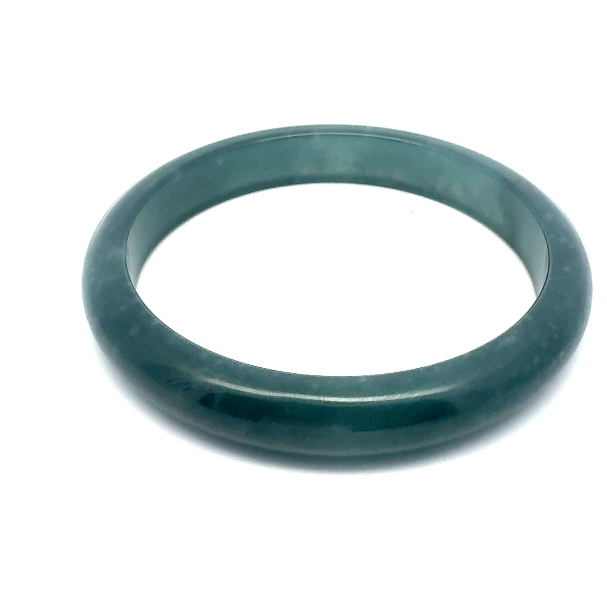 73 mm Princesa Blue Guatemalan Jadeite Half-Round Bangle