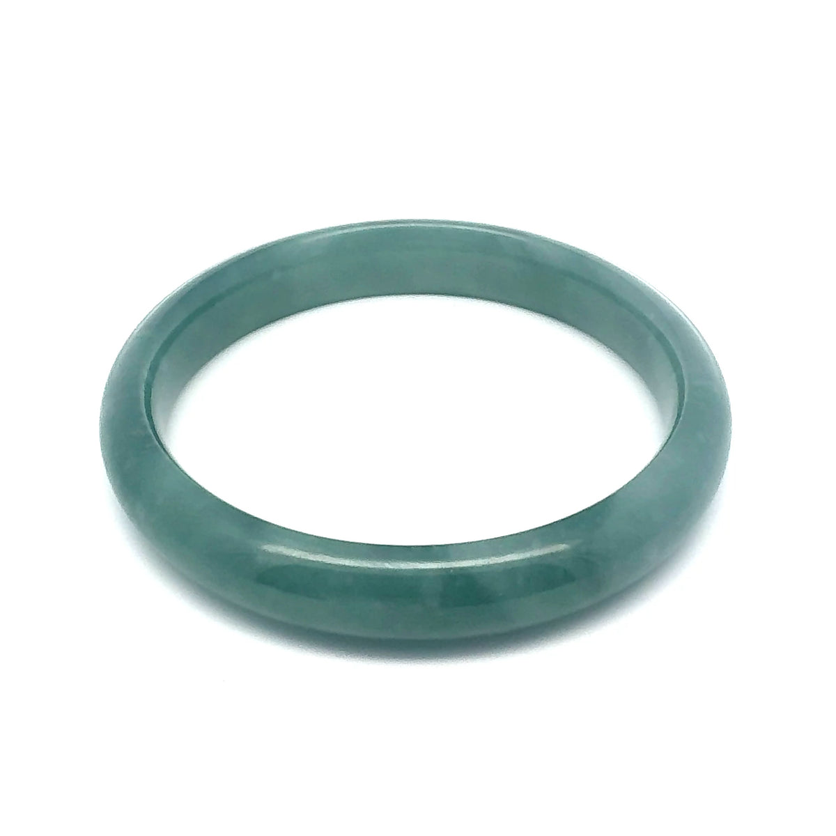 61.5 mm Princesa Blue Guatemalan Jadeite Half-Round Bangle