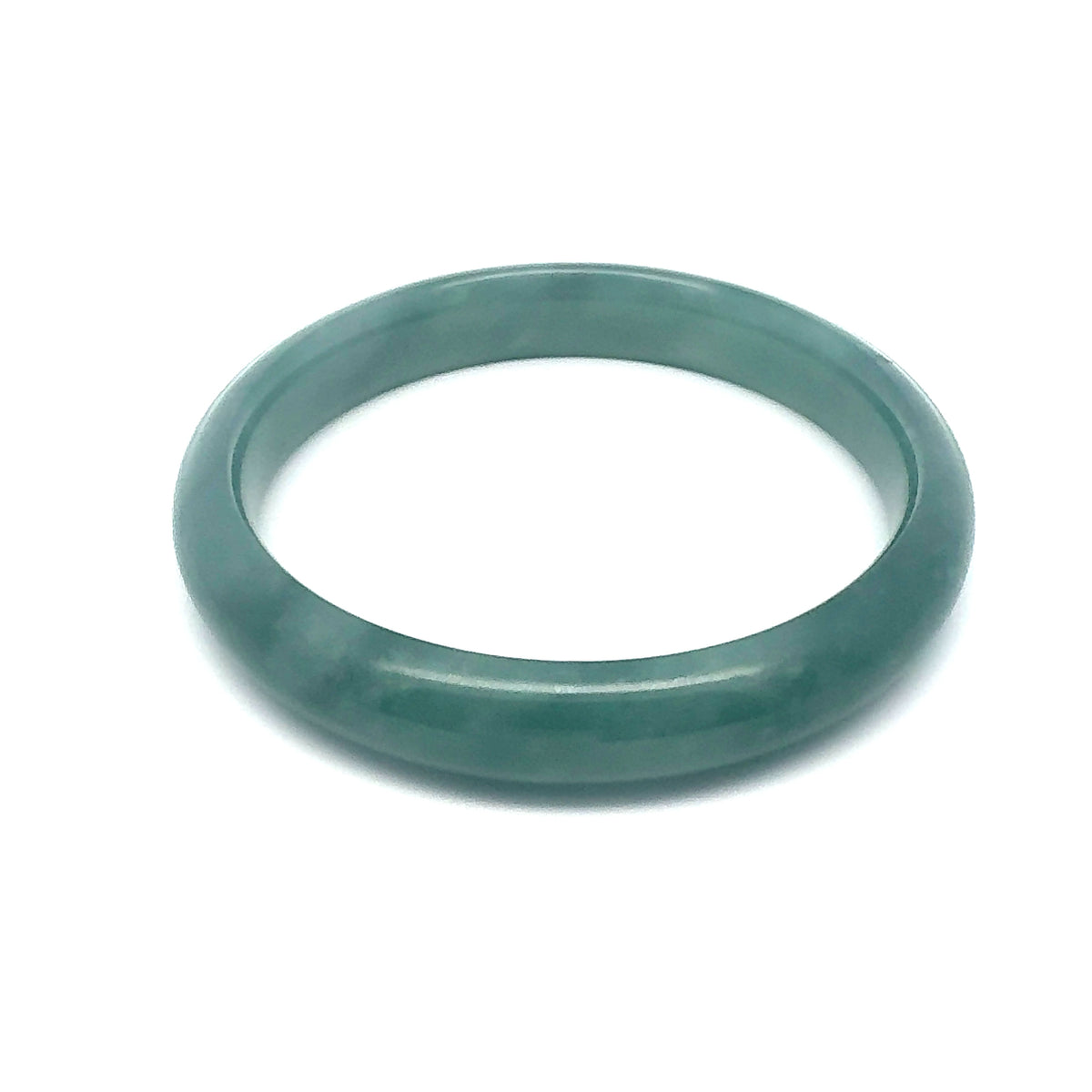 61.5 mm Princesa Blue Guatemalan Jadeite Half-Round Bangle