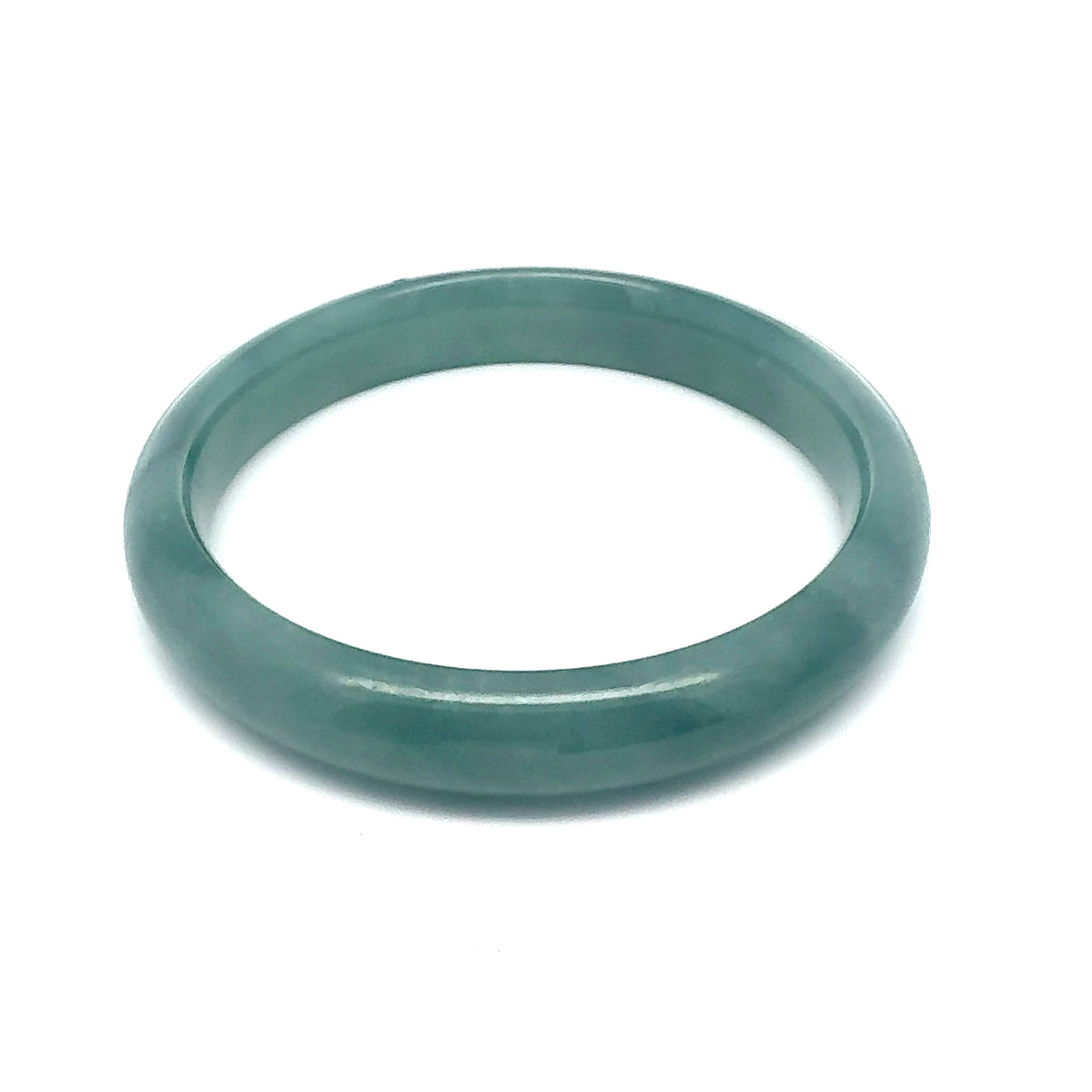 61.5 mm Princesa Blue Guatemalan Jadeite Half-Round Bangle