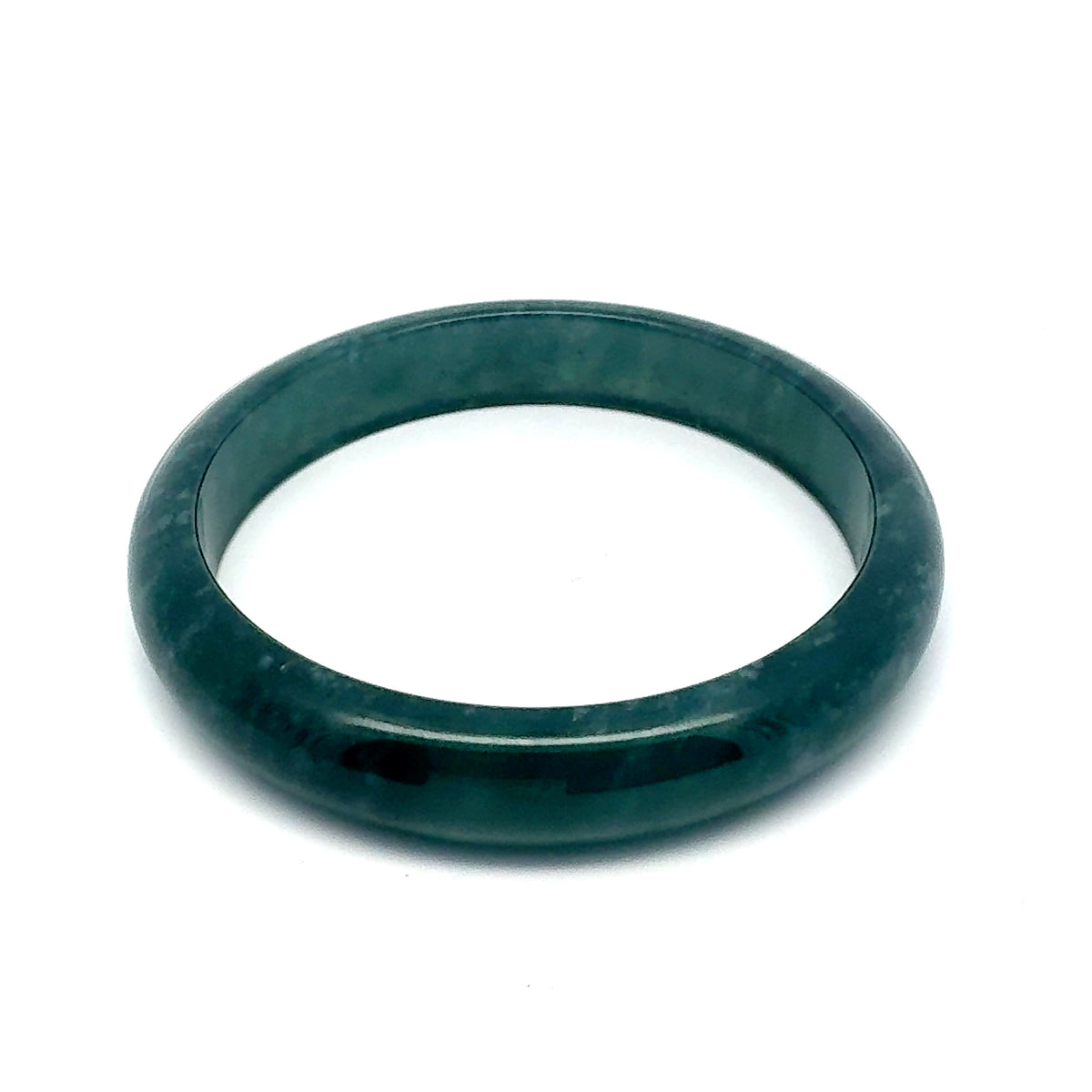 63.5 mm Princesa Blue Guatemalan Jadeite Half-Round Bangle