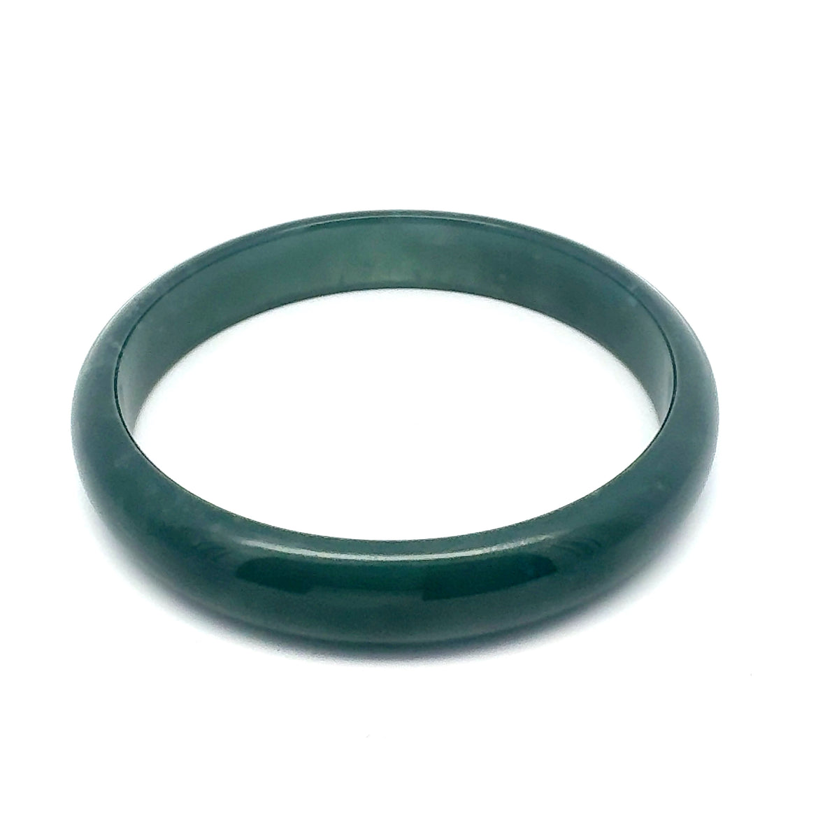 67 mm Princesa Blue Guatemalan Jadeite Half-Round Bangle